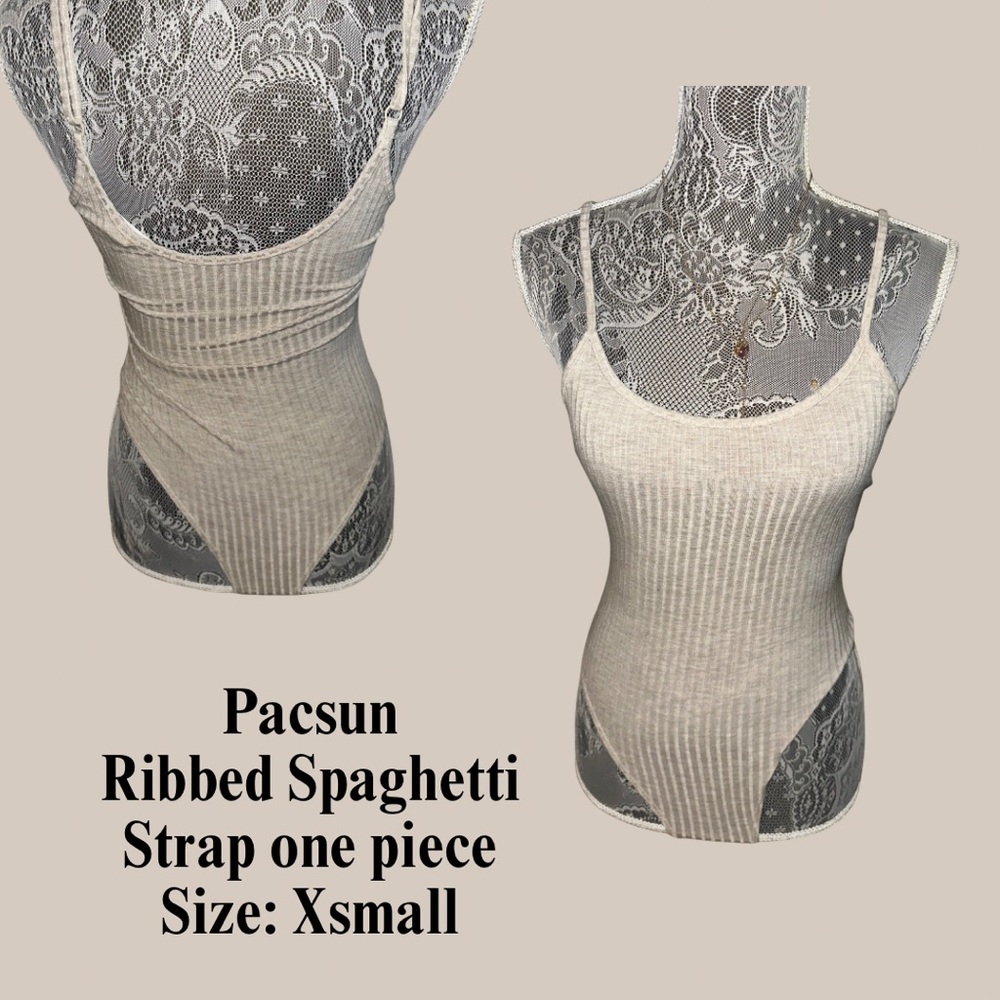 PacSun Beige Ribbed One Piece